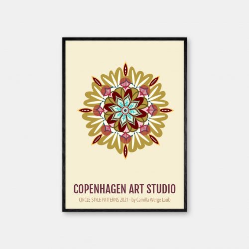 Copenhagen-Art-Studio-Camilla-Laub-Mandala-Plakat-sort-ramme