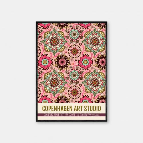 Copenhagen-Art-Studio-Camilla-Laub-Mandalacolor-Plakat-sort-ramme