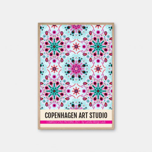 Copenhagen-Art-Studio-Camilla-Laub-Pointillismmandala-Plakat-eg-ramme