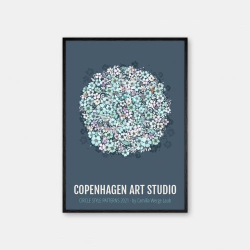 Copenhagen-Art-Studio-Camilla-laub-Floral-Plakat-sort-ramme