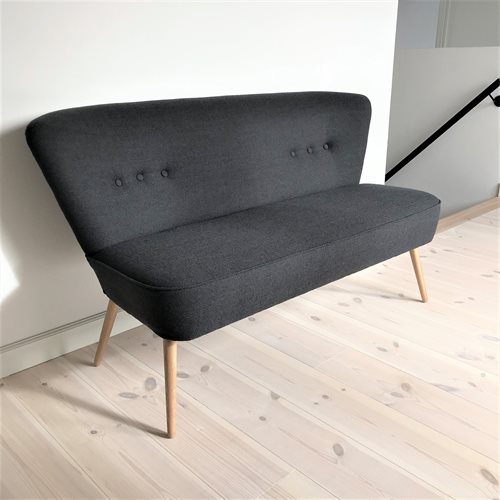 Lounge Sofa Lys Mørk Grå Træ Skrå Gulv -t