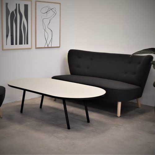 Lounge table medieum sort kant pebble TAB sofa