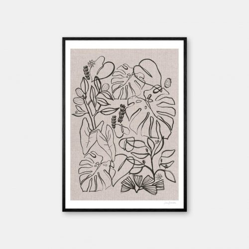 julia-hallstroem-garden-plakat-sort-ramme