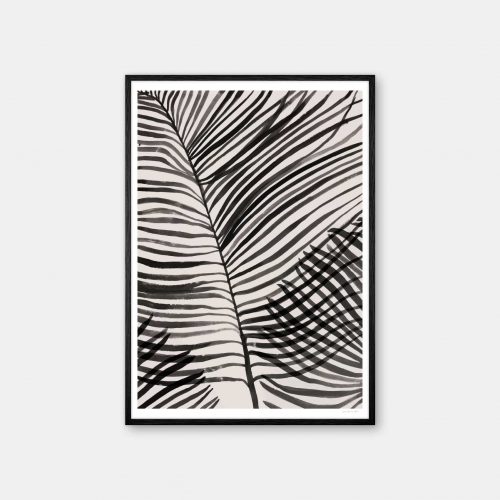 julia-hallstroem-palm-leaves-plakat-sort-ramme